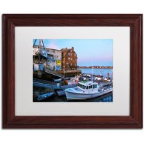 Trademark Fine Art "Marblehead" Canvas Art by CATeyes, White Matte, Wood Frame