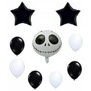 AmericanHoliday Demon Skeleton 10Pc Balloon Set - Nightmare Before Christmas Decoration Kit - Holiday Birthday Halloween Party - Bundle