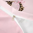 thumbnail image 4 of meiyoeat Pink Bowknot Monogram B Twin Duvet Cover,Cheetah Print Letter Art Twin Bedding For Girl,Pink Reversible,2pcs,1 Duvet Cover and 1 Pillowcase, 4 of 6