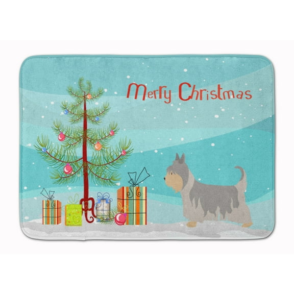 Australian Silky Terrier Christmas Machine Washable Memory Foam Mat