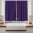 thumbnail image 2 of Ambesonne Fashion Kitchen Curtains, Violet Madras Plaid Art, 55"x24", Dark Indigo Purple, 2 of 3