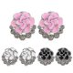 thumbnail image 4 of Pendientes de botón de aleación con diseño de flor de camelia y peonía de Farfi para mujer, color rosa, 4 of 5