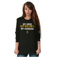thumbnail image 4 of US Army Logo My Husband Hero Soldier Women Plus Size Long Sleeve Tee Brisco Brands 2X, 4 of 5