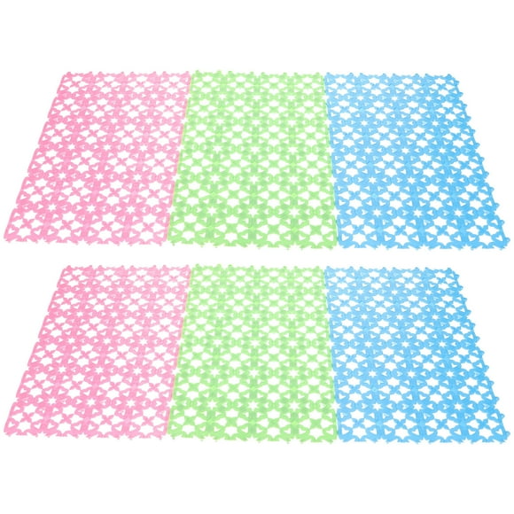 OULII 6Pcs Bunny Feet Pad Easy to Clean PE Mats for Small Pets Cage
