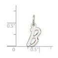 thumbnail image 2 of Auriga Fine Jewelry 925 Sterling Silver Rhodium-plated Letter B Initial Charm Pendant for Women (L - 19mm, W - 8mm), 2 of 6