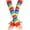Red edge thumb glove, variant on Rainbow Stripe Arm Warmer Fingerless Gloves Colorful Long Knit Mittens Costume Accessory for Cosplay Party Favor Supplie
