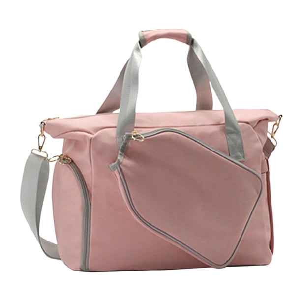 Bolsa de mano para raqueta de pickleball, ligera, con cremallera Rosa