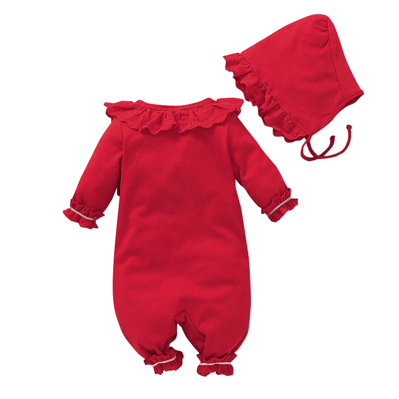 Gibobby Ropa Para Bebe Mono para bebe recien nacido nina nino Color solido manga larga de punto ropa mono ligero de manga larga bebe rojo con sombrero borde Floral Rojo 6 9 Meses