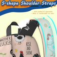 thumbnail image 5 of Rooster and Text Pink Pattern 17" School Backpacks for Teens,Waterproof Oxford Fabric,S-Shape Padded Straps for School,Travel,Hiking,Camping, 5 of 6