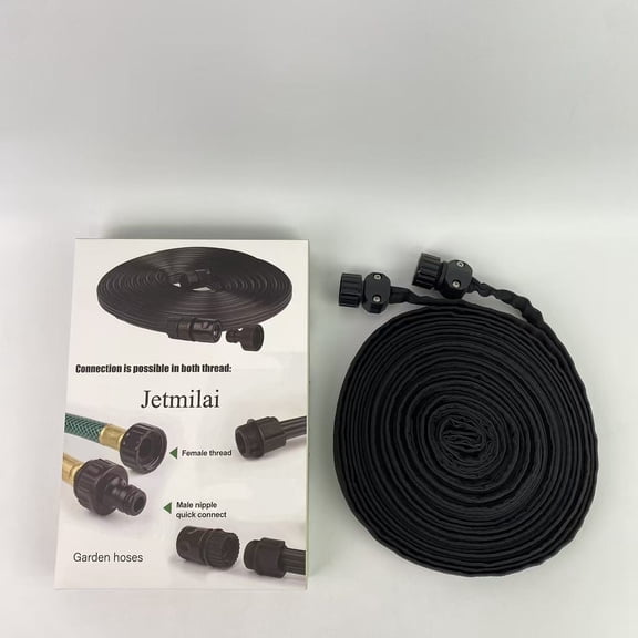 Jetmilai Garden hoses, not of metal,Flat Soaker Hose for Garden Bed,25 50 75ft 50ft*2 1/2" Linkable Consistent Drip Irrigation Hose (50FT)