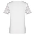 thumbnail image 3 of Blusa de manga corta con estampado de cuello redondo informal para mujer a la moda, Tops de encaje de verano Fridja hjk5731, 3 of 4