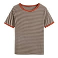 thumbnail image 4 of Mingw Slim Fit T Shirts for Women Women's Summer Striped T Shirt Colorblock Short Sleeve Round Neck Top, 4 of 4