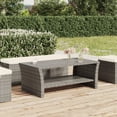 thumbnail image 1 of vidaXL Coffee Table Grey 100x50x40 cm Poly Rattan, 1 of 4