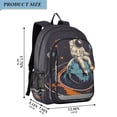 thumbnail image 2 of FORMRS Unisex School Backpack 17" Student Travel Bag with Laptop Compartment, Black Astronaut Record, 2 of 7