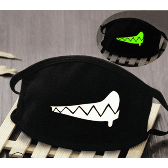 Wenchoice Glow In Dark Teeth Washable Cotton Mask One Size