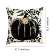 thumbnail image 3 of HomeKingdee Fall Hello Pumpkin Leaves Throw Pillow Covers, Autumn Thanksgiving Harvest Polka Dot Black Decorations for Sofa Couch, 3 of 6