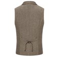 thumbnail image 4 of IROINNID Formal Vest for Men Single Breasted Dress Vest Turndown Collar Classic Top,Khaki, 4 of 9