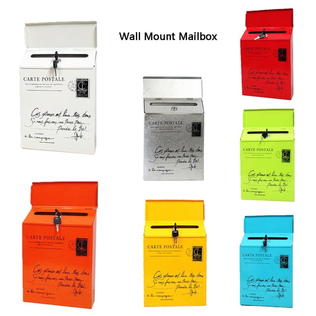 Buzón De Correos De Estilo Americano Buzón De Correos De Metal Retro Buzón Pastoral Montado En La Pared Monstrate HA030406-00