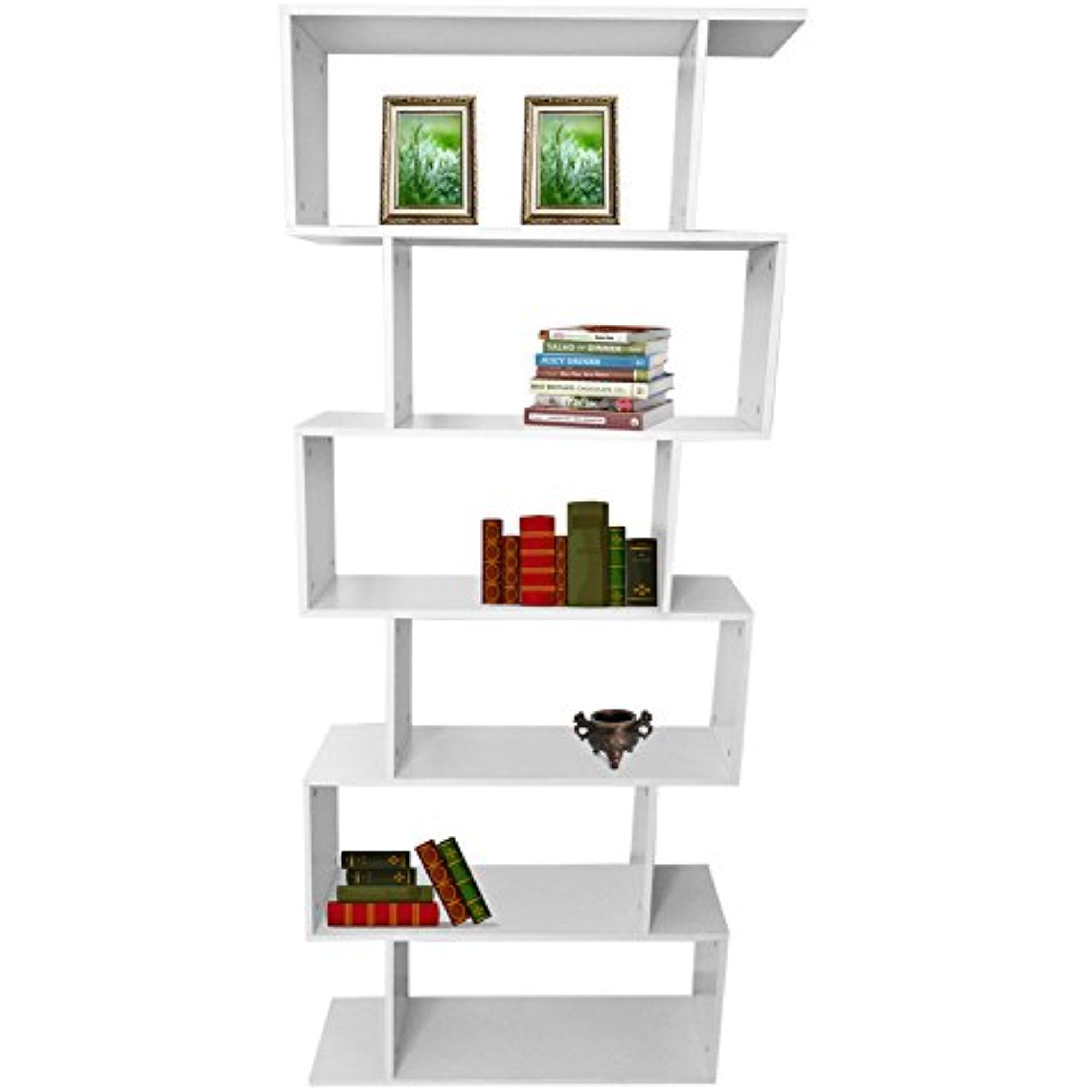 Estink 6 Tier Bookshelf 75 6 Tall Wooden Bookcase Storage Unit