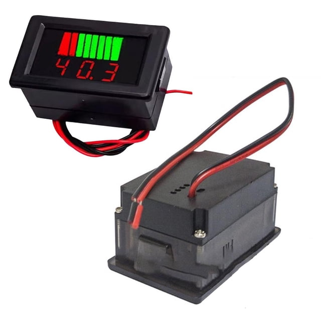 Voltmètre Numérique Étanche 12-72V pour Voiture et Moto, Rouge