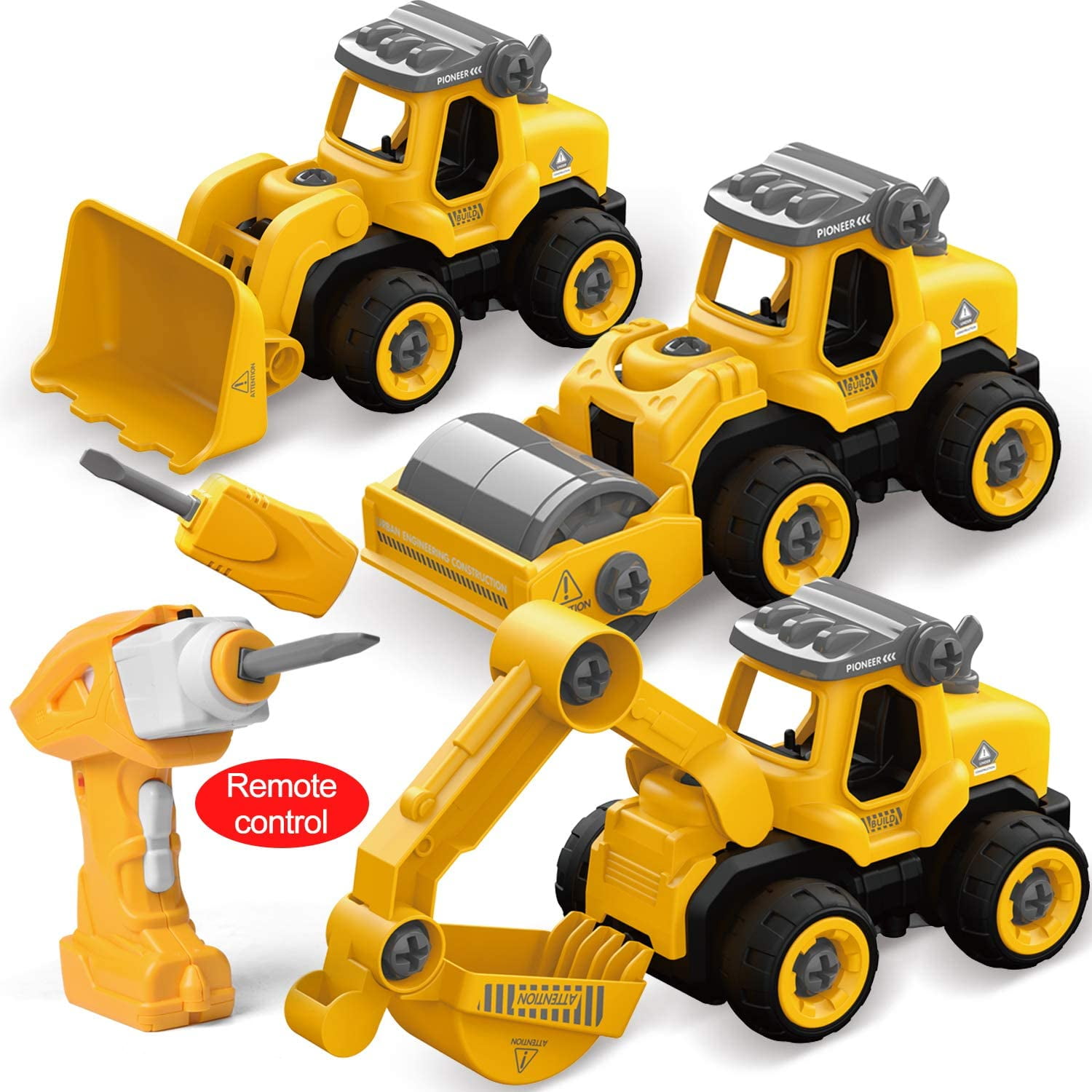 Construction Assembly Toy Car Excavator Truck Bulldozer Kids Learning Building 
