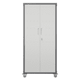 thumbnail image 3 of Hassch Metal Storage Cabinet with Wheels, 71 inch Tall Rolling Garage Cabinet with Adjustable Shelves, Lockable Tool Cabinet with 2 Doors, Modern File Cabinet for Home, Office, Shop, Black & Gray, 3 of 8