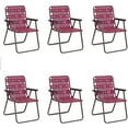 thumbnail image 1 of Gymax Set of 6 Patio Folding Web Chair Set Portable Beach Camping Chair Red, 1 of 8