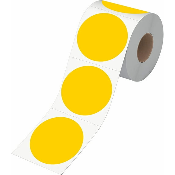 500 PCS Round Gold Color Coding Circle Dots Inventory Stickers Labels with Perforation Line in Roll ( 3" in Diameter)
