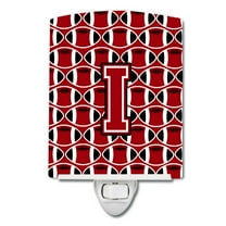 Letter I Football Red, Black and White Ceramic Night Light