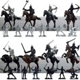 thumbnail image 1 of Modelo de soldado militar estático, modelo de soldado medieval para niños Modelo de soldado antiguo de guerrero medieval (12 soldados + 8 caballos + 8 jinetes) (Modelo de soldado antiguo) TUNC Sencillez, 1 of 5