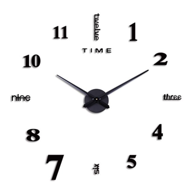 Reloj de pared 3D Rewera para pegar: reloj adhesivo de pared moderno y silencioso para sala de estar