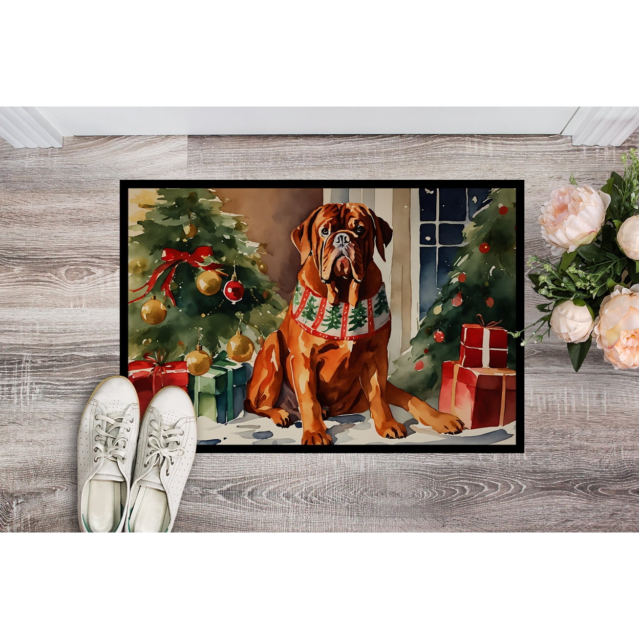 Dogue de Bordeaux Cozy Christmas Doormat DAC2647