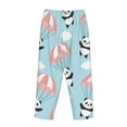 thumbnail image 5 of Disketp Cute Panda Flying In The Sky Print Women'S Comfy Pajama Pants Casual Drawstring Palazzo Lounge Wide Leg Pants, 5 of 9