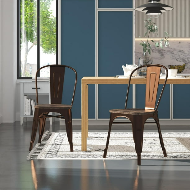 Bhg Aidan Stackable Metal Dining Chair, Bronze Metal Dining Room Chairs