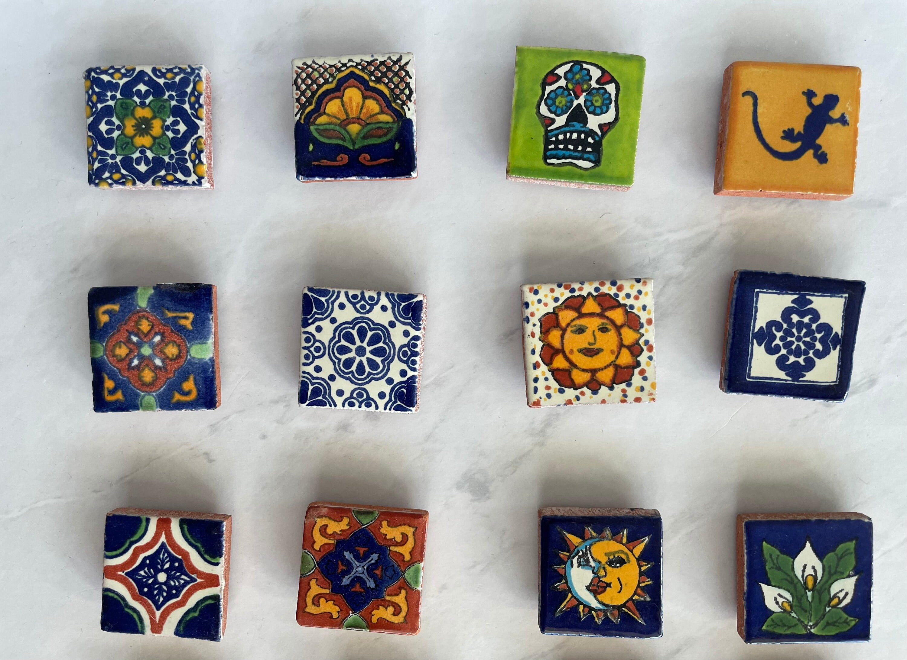 5 Pack - Mexican Tile Magnets | Fridge Magnets | Hand Painted Fridge Pottery | Talavera Ceramic