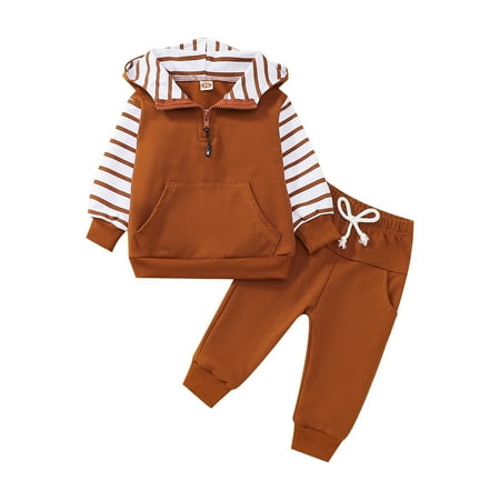 

ASEIDFNSA Ropa De Bebe Niña Baby Girl Auntie Outfits Baby Girls Cotton Autumn Striped Hooded Long Sleeve Pants Set Outfits Sweatshirt Clothes