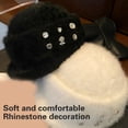 thumbnail image 5 of ZPAQI Sophisticated Heart Hat Rhinestones Decorated Hat Rabbit Furs Hat Stylish Hat, 5 of 18