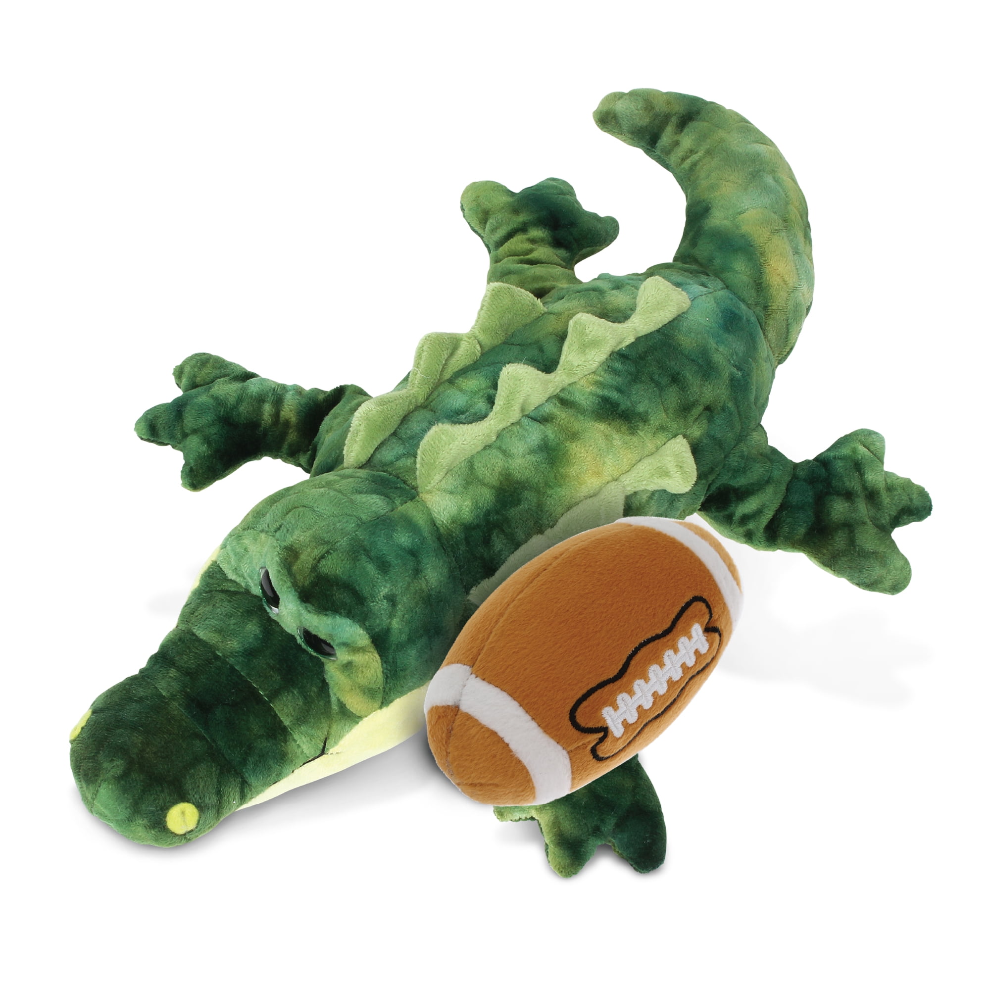 DolliBu Gator Stuffed Animal with Football Plush - Soft Huggable Gator Adorable Playtime Plush Toy Cute Wildlife GiftPlush Doll Animal Toy for Kids and Adults - 18 Inch