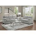 thumbnail image 2 of Pemberly Row Modern Textured Fabric Loveseat with Exposed Legs in Light Gray, 2 of 7