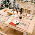 thumbnail image 5 of D-GROEE Winter Christmas Placemats Table Mat Cartoon Xmas Santa Claus Snowman Embroidery Place Mat 46cm x 35cm Dining Home Kitchen Table Decoration, 5 of 8