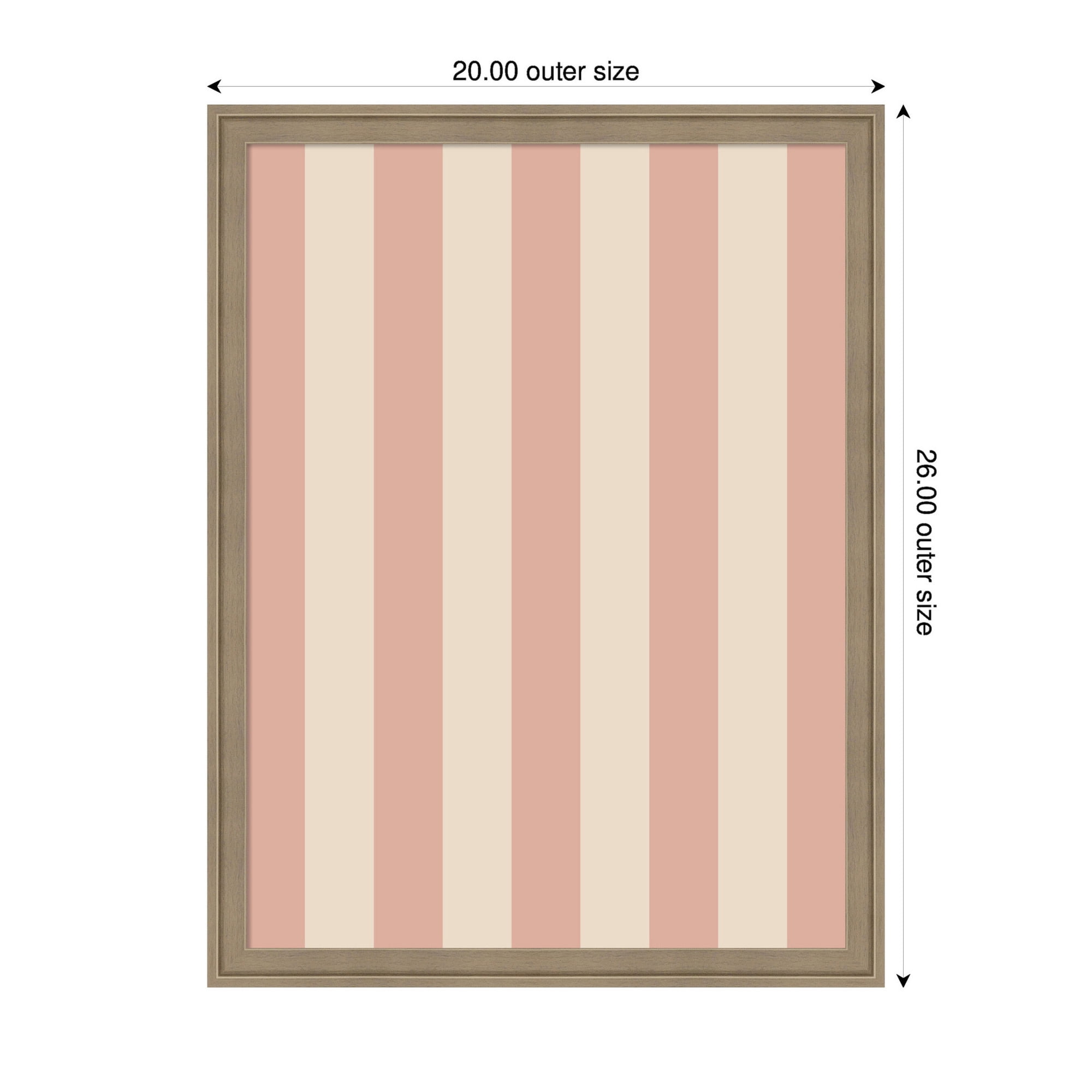 Kate and Laurel Framed Fabric Pinboard 20 x 26,  Printed Linen Classic Bulletin Board for Use as a Vision Board or Wall Organization, Florence Light Brown Frame
