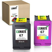 NAIDE Remanufactured Ink Cartridge Replacement for HP 67 3YM56AN 3YM55AN Black Tri-Color 2 Pack Ink Cartridge Envy 6052