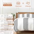 thumbnail image 6 of 3 Piece White Boho Duvet Cover Set Twin Size,Microfiber Comforter/Quilt Cover with Corner Ties and 2 Pillowcases,Farmhouse Simple Abstract Striped Geometric All Season Bedding with Zipper Closure, 6 of 8