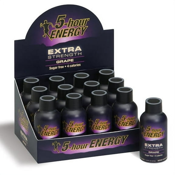 5 Hour Energy Shot Extra Strength Grape- 12 Pack of 2 Ounce Bottles