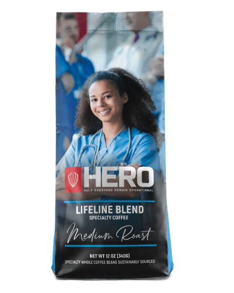Hero Coffee - Lifeline Blend, Whole Bean, Medium Roast, 12oz