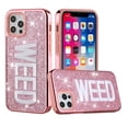 thumbnail image 3 of For iPhone 12, 12 Pro Case Embroidered Text Bling Glitter Chrome Hybrid Cover, 3 of 3