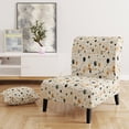 thumbnail image 2 of Designart "Splendid Rustic Pois" Chaise d'Appoint Rembourrée à Pois Noirs - Fauteuil Moderne pour Chambre, 2 of 7