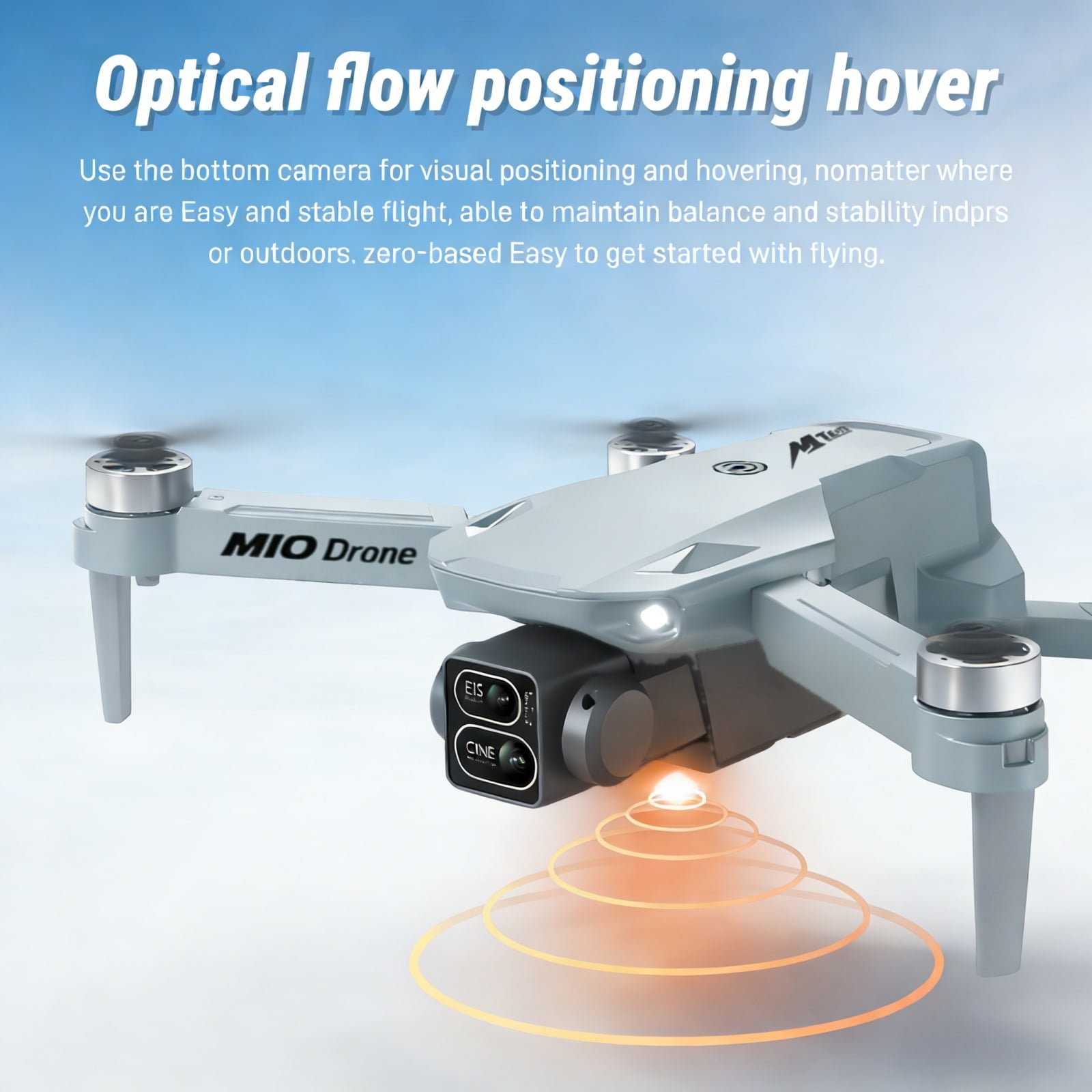 Foldable Dual-Camera Drone with Brushless Motor, Optical Flow Positioning, 4K HD FPV, Long Flight Time with 2 Batteries, Remote Control – Gunmetal Gray.