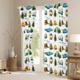 thumbnail image 3 of Manfei Cute Camping Print Kitchen Curtains,Lovely Tent Black Out Curtains Pack of 2 (42x63 Each),White, 3 of 7