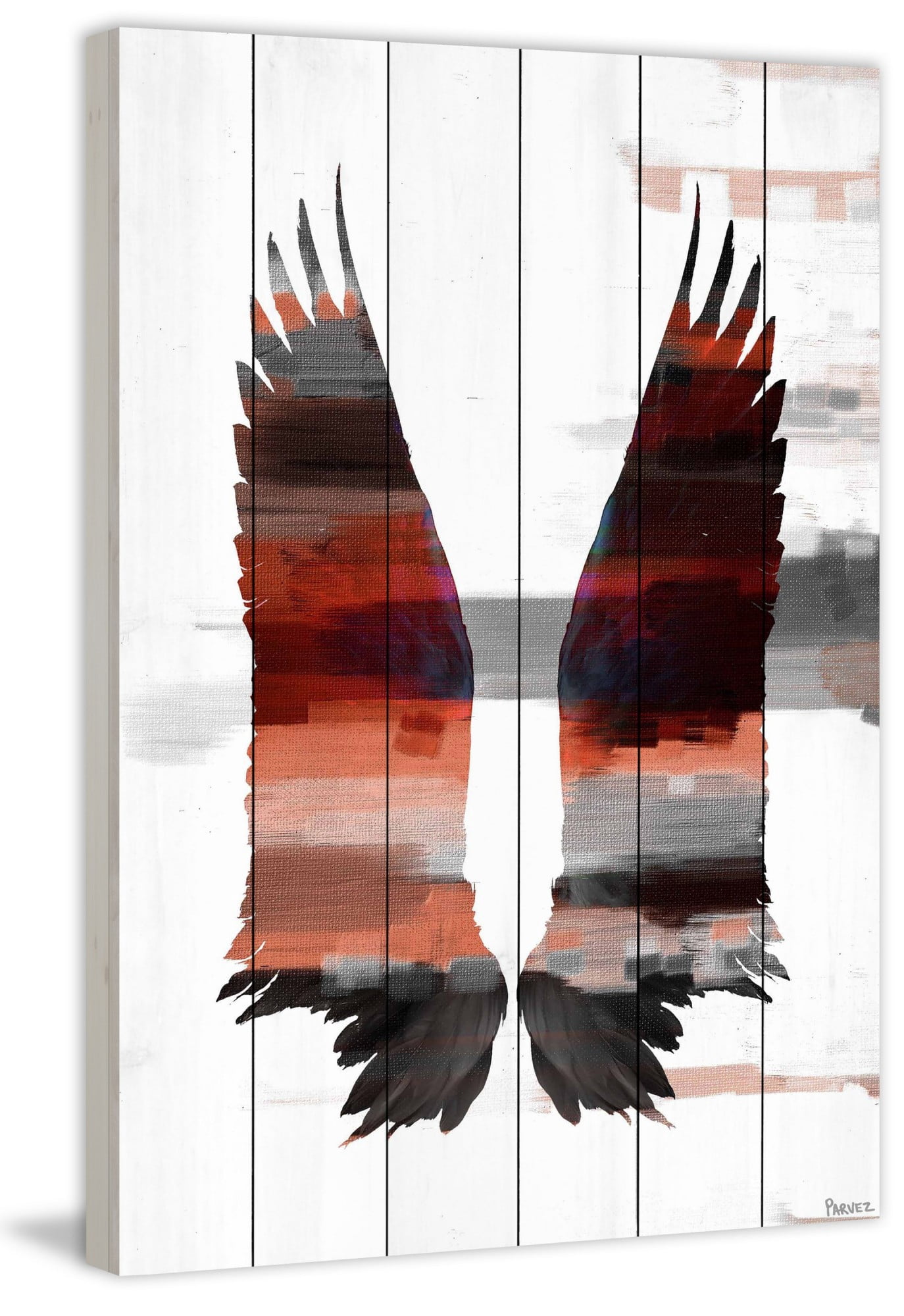 Parvez Michel Inc Parvez Taj - Dark Wings Painting Print on White Wood
